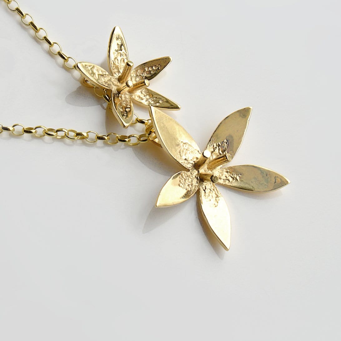 Martina Hamilton Star Flower | 9ct Solid Gold Double Floral Pendant