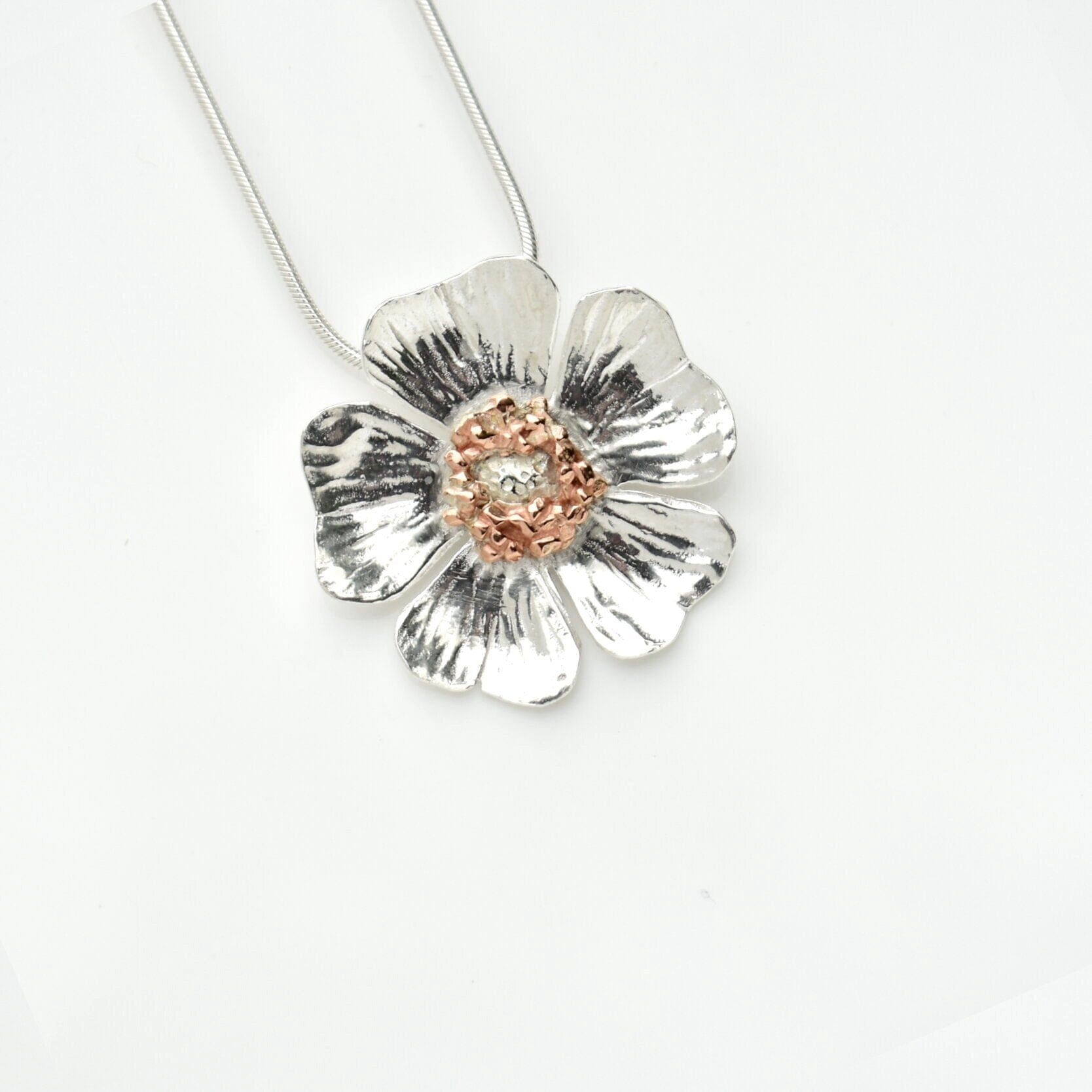 Martina Hamilton Wild Irish Rose | Sterling Silver and 10ct Solid Rose Gold Pendant Signature