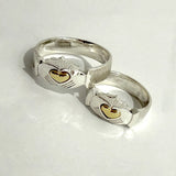 Martina Hamilton Ériu | Claddagh Sterling Silver Ring with Solid Gold Heart