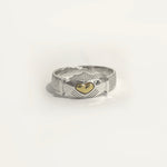 Martina Hamilton Ériu | Claddagh Sterling Silver Ring with Solid Gold Heart