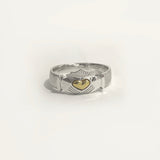 Martina Hamilton Ériu | Claddagh Sterling Silver Ring with Solid Gold Heart