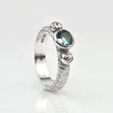 Martina Hamilton Love Poem | Sterling Silver and 6mm Round Semi Precious Gemstone Ring
