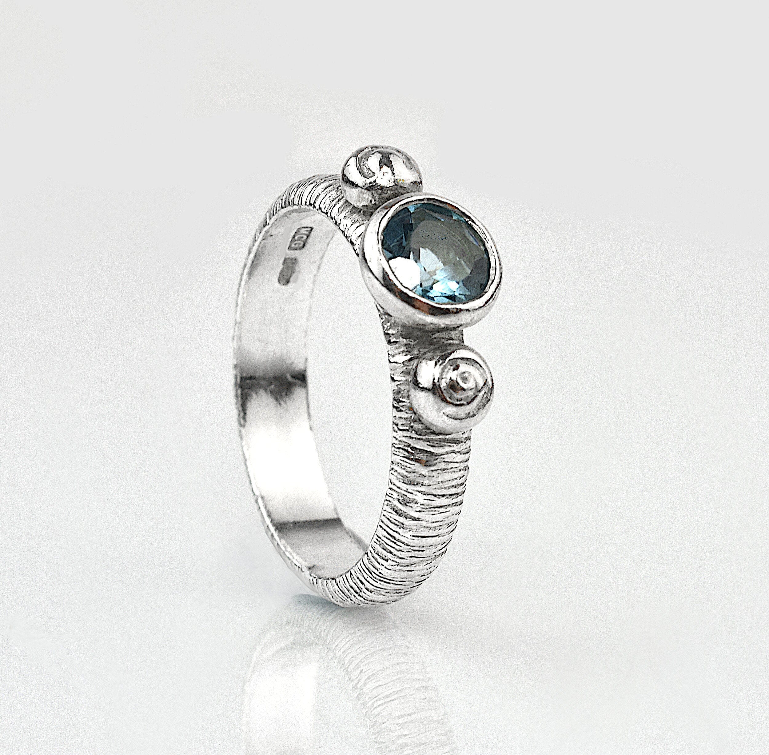 Martina Hamilton Love Poem | Sterling Silver and 6mm Round Semi Precious Gemstone Ring