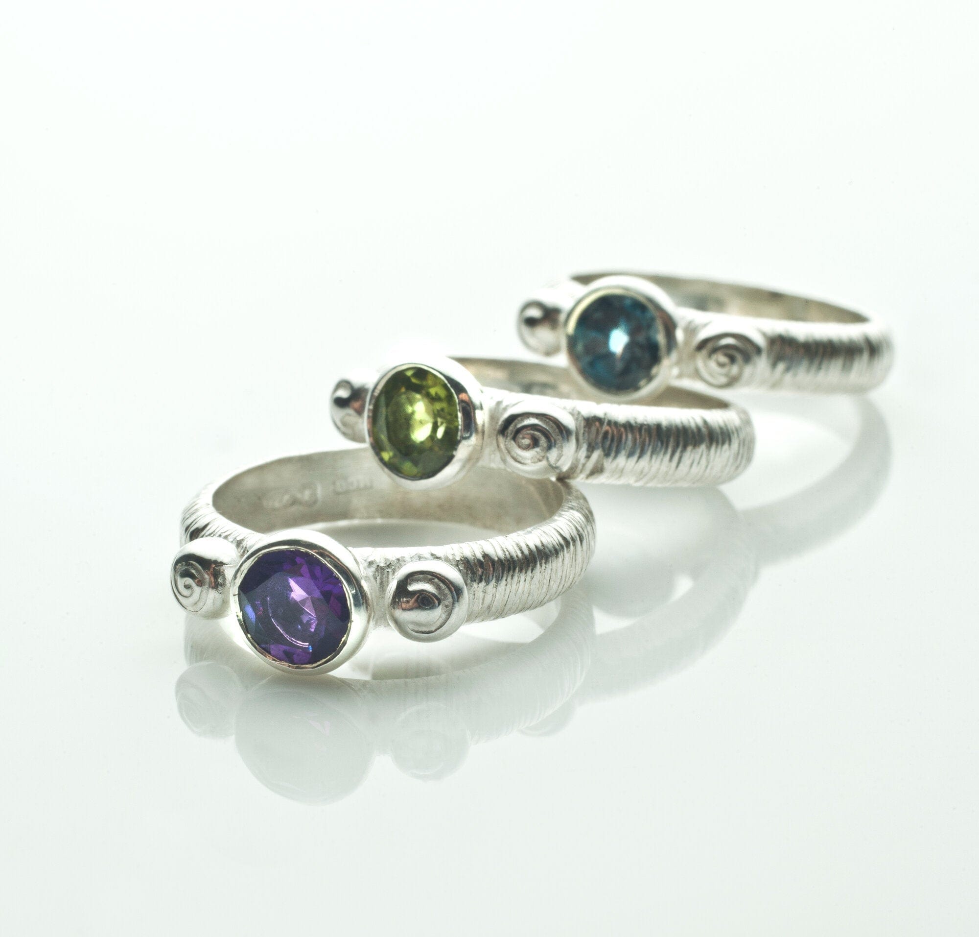 Martina Hamilton Love Poem | Sterling Silver and 6mm Round Semi Precious Gemstone Ring