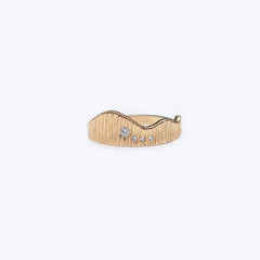 Martina Hamilton M Seashore | Solid Gold with Rub Over Diamonds Trail Ring