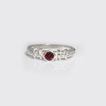 Martina Hamilton Red Garnet / J Droplet | Sterling Silver and Semi Precious Stone Ring