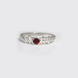 Martina Hamilton Red Garnet / J Droplet | Sterling Silver and Semi Precious Stone Ring