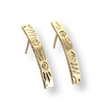 Heaven | 9ct Solid Gold Bar Stud Earrings Medium