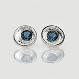 Blue Moon | Sterling Silver and Semi Precious Stone Stud Earrings Small