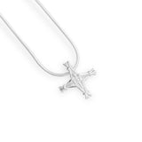 St. Brigid Cross | Sterling Silver Woven Reed Bell Chain Pendant Small