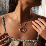 Heaven | Sterling Silver Double Circle Pendant Large