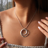 Heaven | Sterling Silver Double Circle Pendant Large