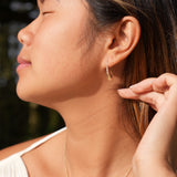 Croí Sliogán | 9ct Solid Gold Trumpet Drop Earrings Small
