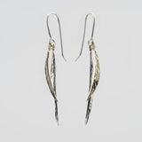 Leaf | Sterling Silver and 9ct Solid Gold Drop Earrings