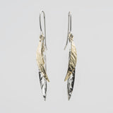 Leaf | Sterling Silver and 9ct Solid Gold Drop Earrings