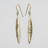 Leaf | 9ct Solid Gold Drop Earrings Large