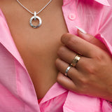 Heaven |Sterling Silver Circle with Bar Pendant