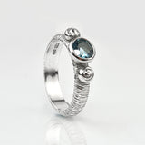 Love Poem | Sterling Silver and 6mm Round Semi Precious Gemstone Ring