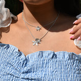 Star Flower | Sterling Silver Double Floral Pendant