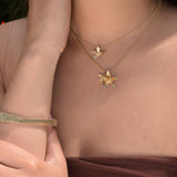 Star Flower | 9ct Solid Gold Double Floral Pendant