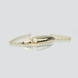 Leaf | 9ct Solid Gold and Fixed Pearl Bracelet