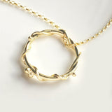 Nebula | 9ct Solid Gold Circle Pendant Large