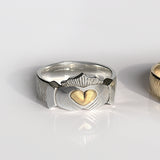 Ériu | Claddagh Sterling Silver Ring with Solid 9ct Gold Heart by Martina Hamilton | Award-winning Irish jewellery designer from Sligo