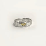 Ériu | Claddagh Sterling Silver Ring with Solid Gold Heart