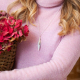 Leaf | Sterling Silver and 9ct Solid Gold Pendant Signature