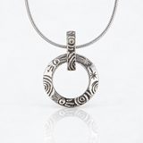 Heaven |Sterling Silver Circle with Bar Pendant