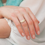 Seashore | Solid Gold with Solitaire Diamond Ring
