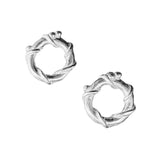 Nebula | Sterling Silver Circle Stud Earrings Petite