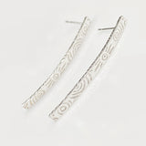 Heaven | Sterling Silver Bar Stud Earrings Large