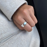Island Link | Sterling Silver Pebble Ring 8mm Band