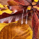 Fiadh | Sterling Silver Leaf Chain Drop Earrings