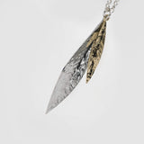 Leaf | Sterling Silver and 9ct Solid Gold Pendant Signature