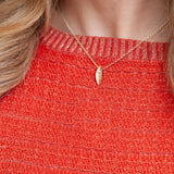 Leaf | 9ct Solid Gold and Pearl Pendant Small