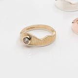 Seashore | Solid Gold with Solitaire Diamond Ring