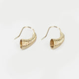 Croí Sliogán | 9ct Solid Gold Trumpet Drop Earrings Small