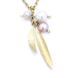 Leaf | 9ct Solid Gold and Pearl Cluster Pendant