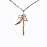 Leaf | 9ct Solid Gold and Pearl Cluster Pendant