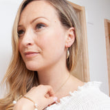 Leaf | 9ct Solid Gold Crescent Drop Earrings
