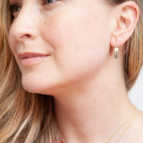 Leaf | 9ct Solid Gold and Pearl Drop Earrings Medium