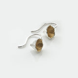 Shell Cone | Sterling Silver and 22ct Gold Plated Drop Earrings Short Medium