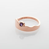 Seashore | Solid Gold with Semi Precious Gemstone Smooth Ring