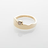Seashore | Solid Gold with Semi Precious Gemstone Smooth Ring