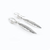 Leaf | Sterling Silver and Pearl Drop Earrings Large