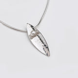 Leaf | Sterling Silver and Fixed Pearl Pendant