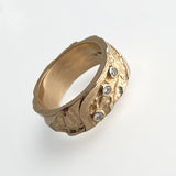 Seascape | Solid Gold with 3 x 2mm Semi Precious Gemstone Ring