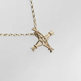 St. Brigid Cross | 9ct Solid Gold Woven Reed Pendant Small